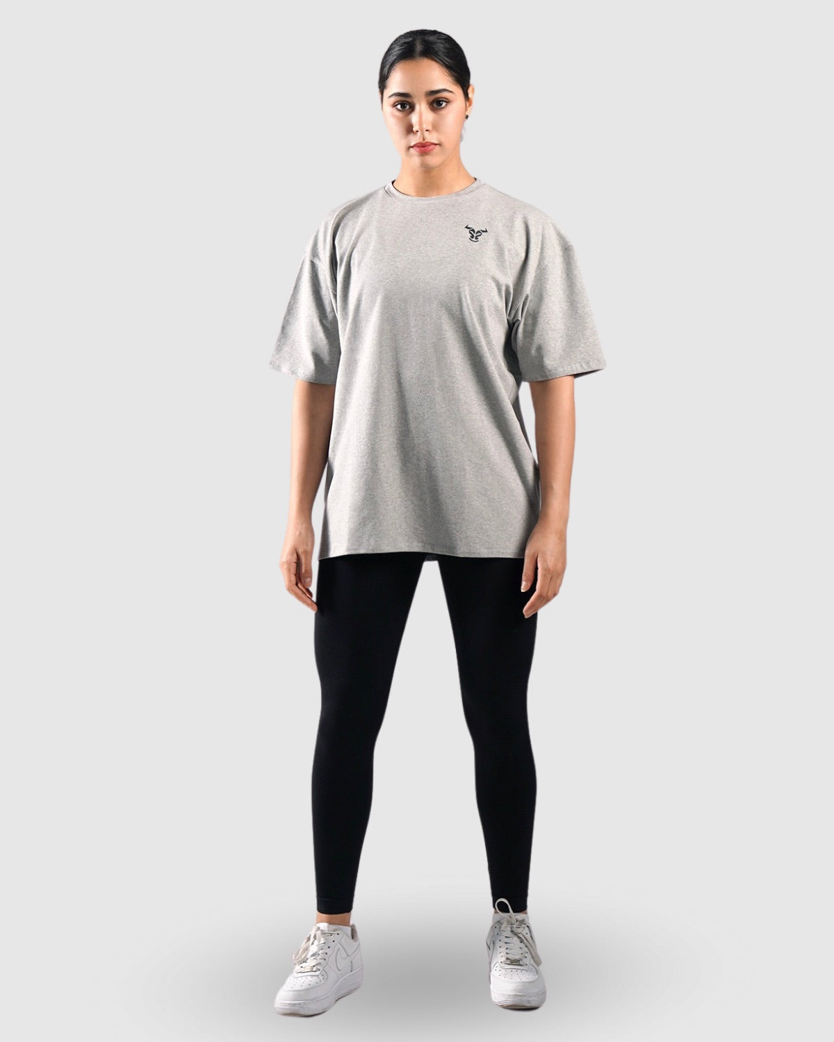 Essential Oversized Women T-shirt - Grey Marl