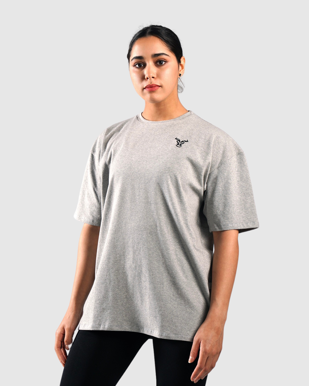 Essential Oversized Women T-shirt - Grey Marl