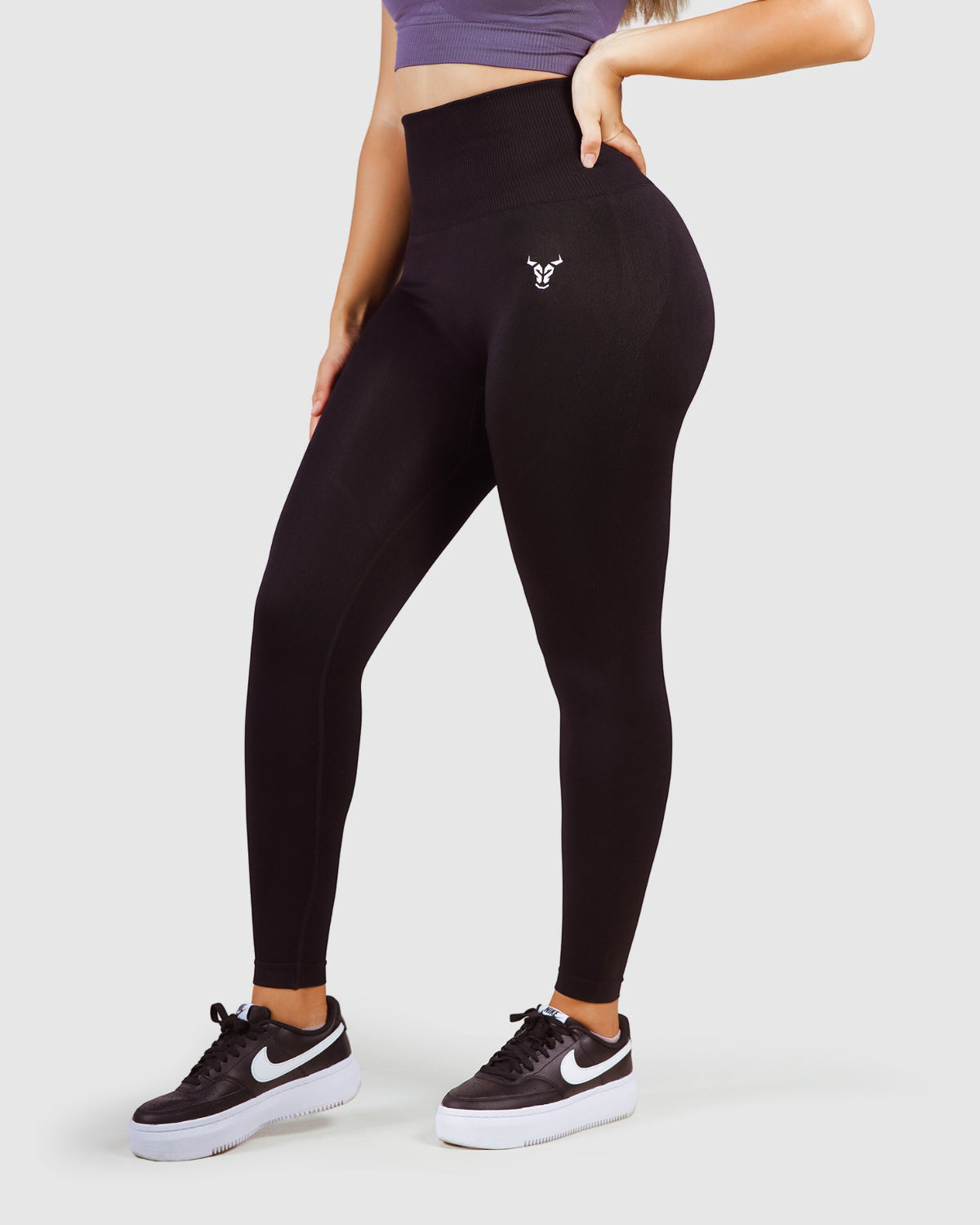 Seamless Black Women Bra Tights 92 Polyester 8 Spandex Leggings