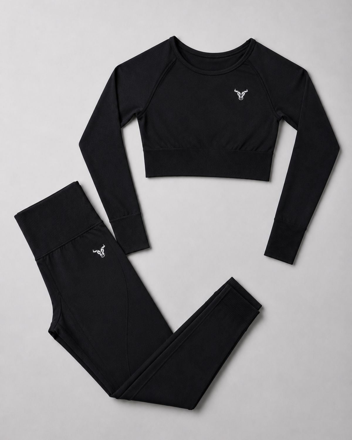 Crop Top & Leggings - Black