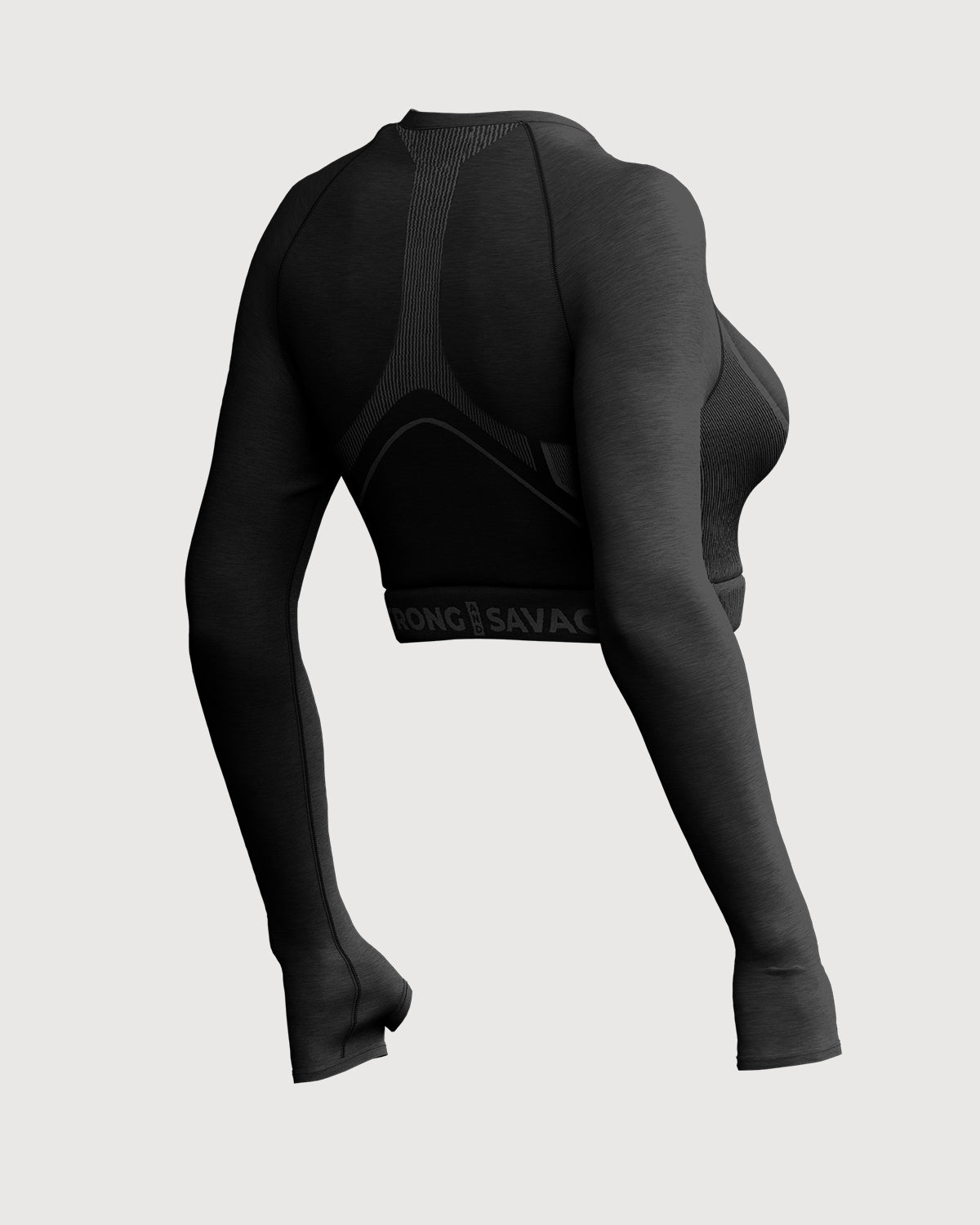 Progress Seamless Crop Top - Black Marl