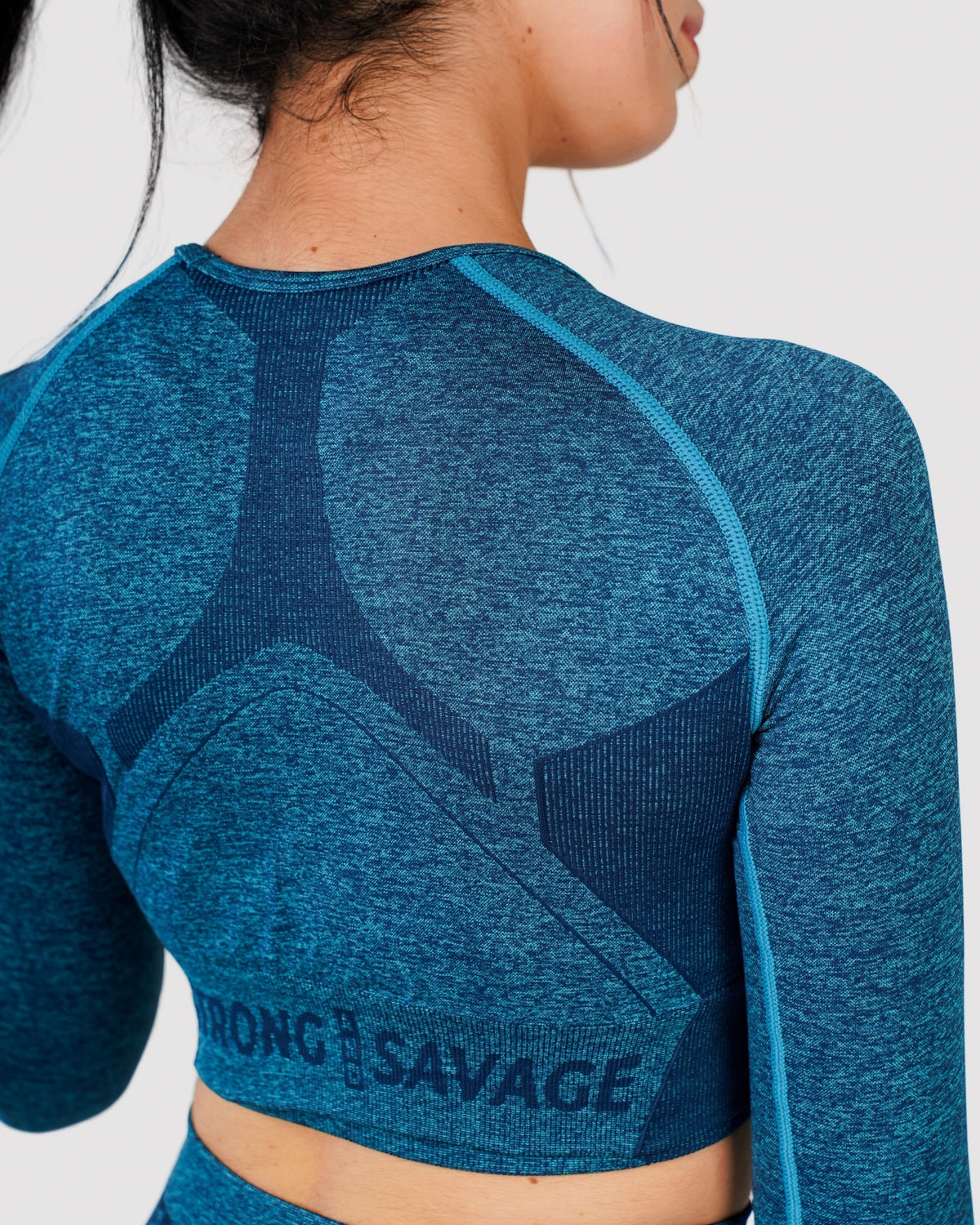 Progress Seamless Crop Top - Blue Marl
