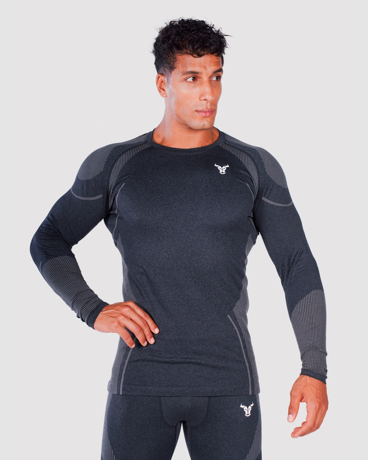 Progress Seamless Long Sleeve - Black Marl