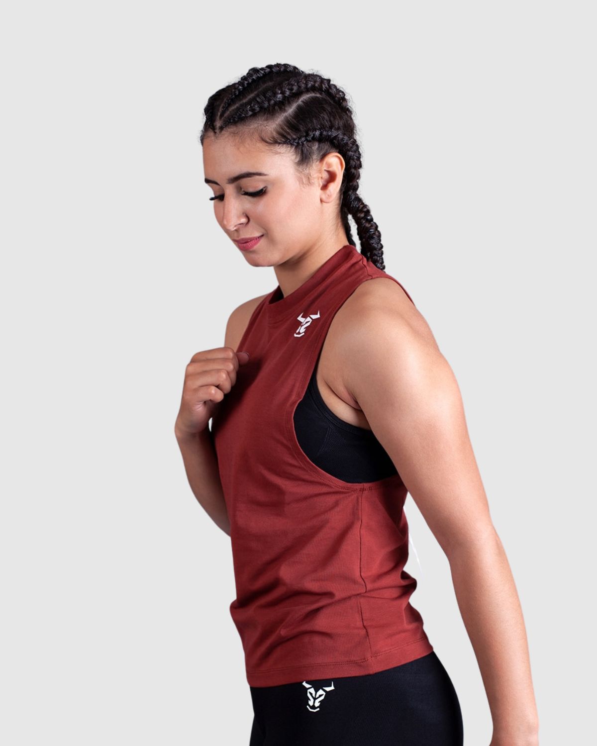 Essential Tank Women - Muted Maroon