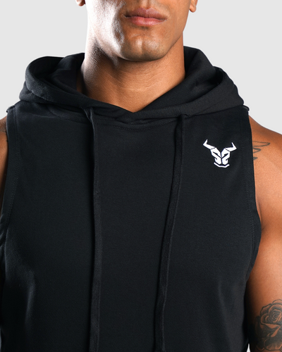 ايسنشال  هودي بدون أكمام - أسود