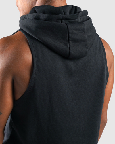 ايسنشال  هودي بدون أكمام - أسود