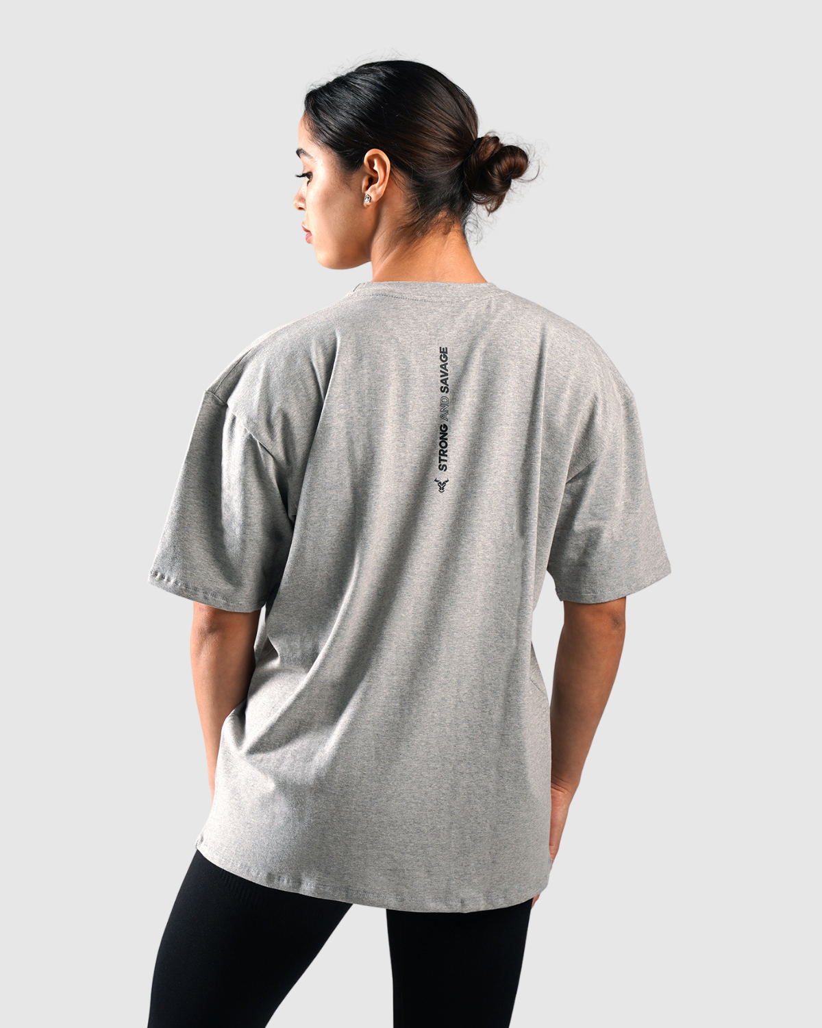 T-shirt Femme Essential Oversize - Gris Chiné