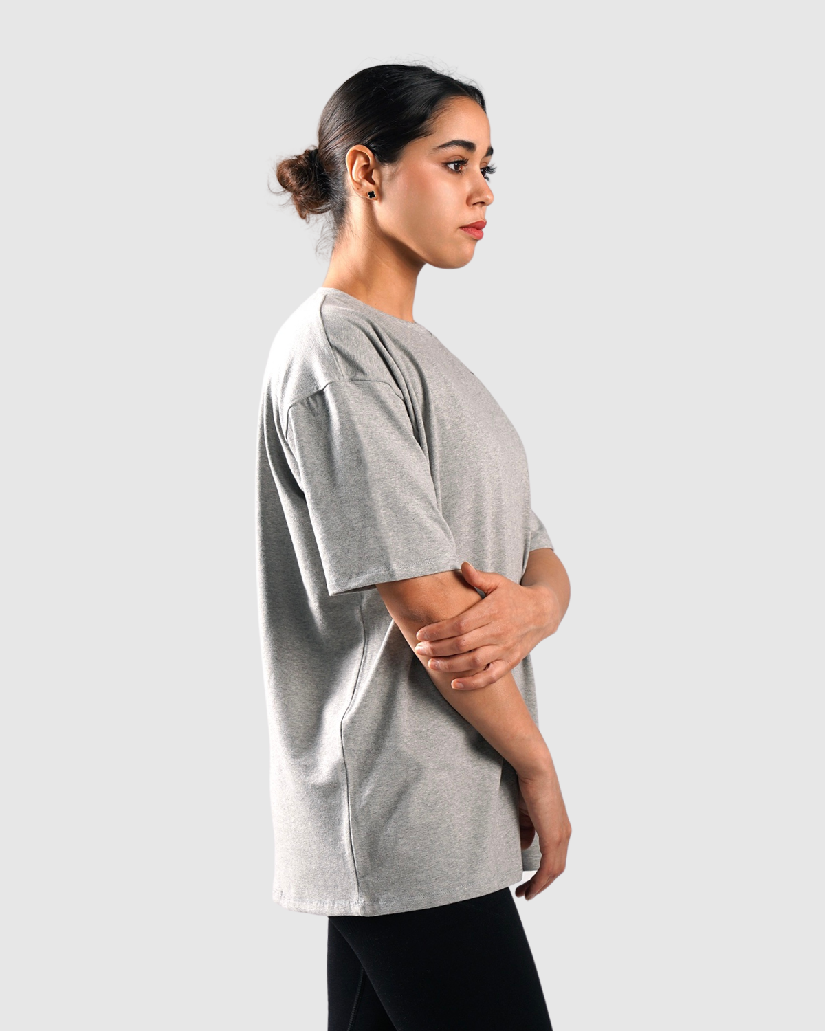 T-shirt Femme Essential Oversize - Gris Chiné