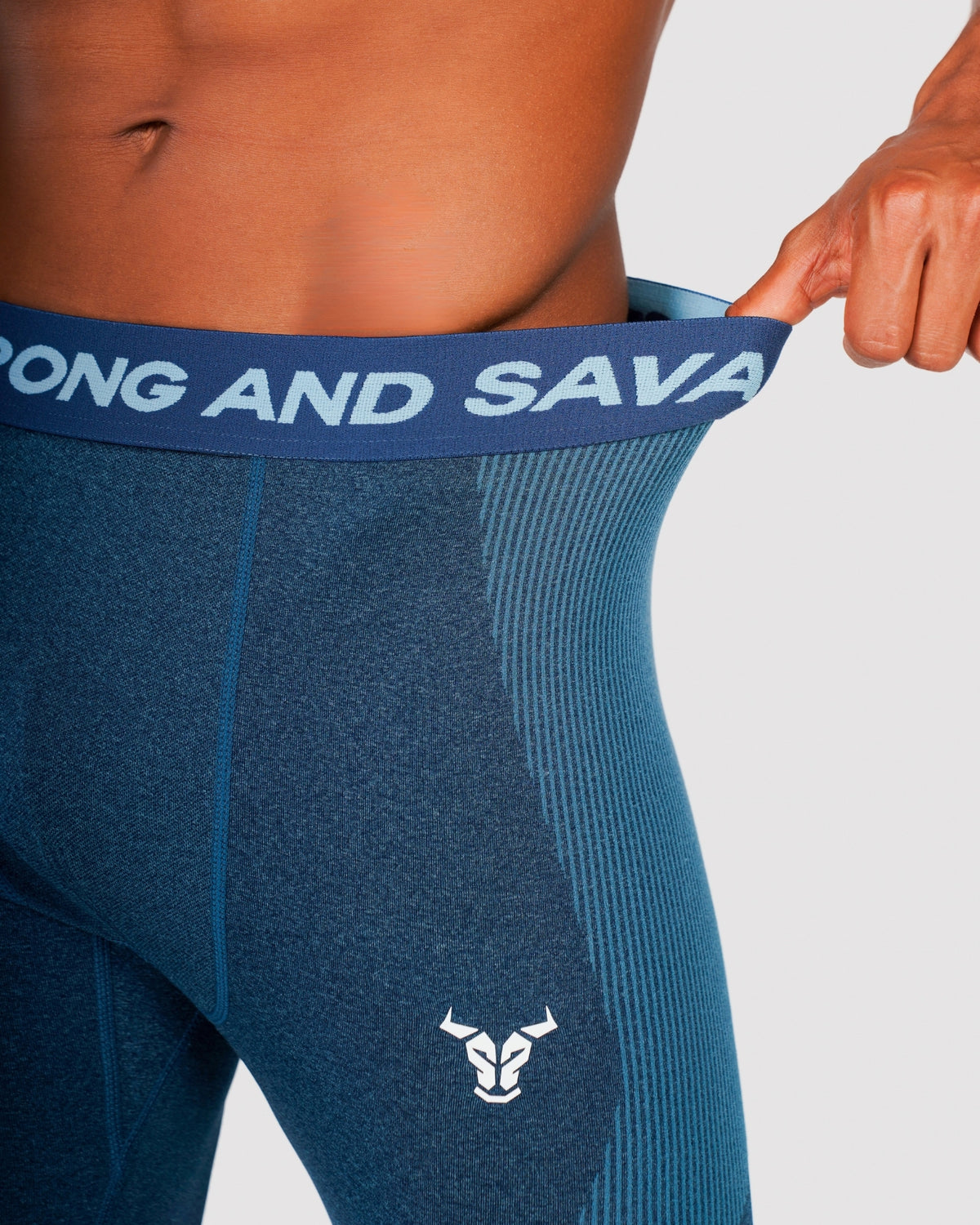 Progress Seamless Leggings - Navy Marl