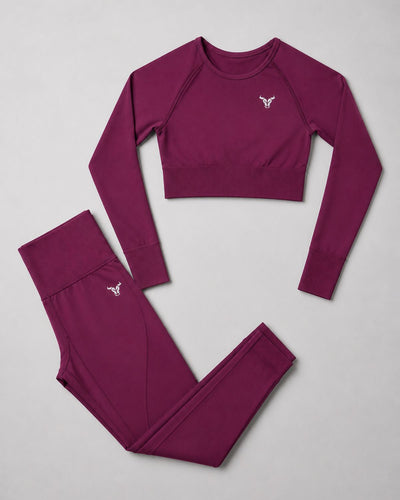 Crop Top & Leggings - Purple