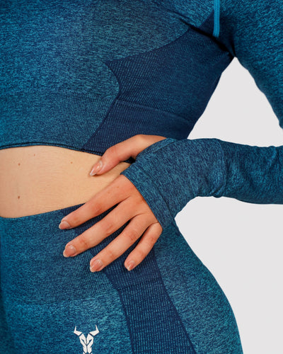 Progress Seamless Crop Top - Blue Marl