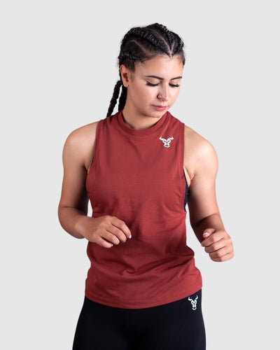 Essential Tank Women - Muted Maroon