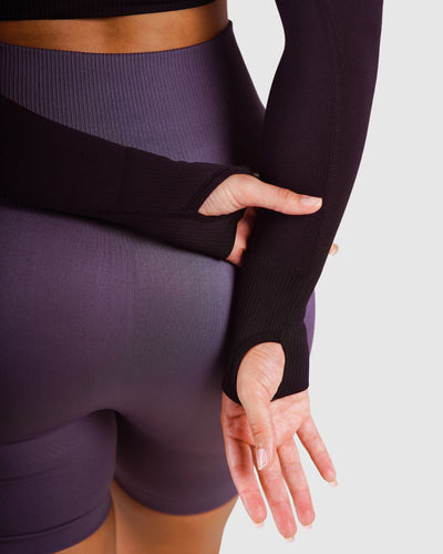 Essential Seamless Crop Top - Black