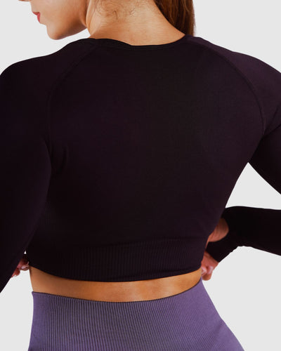 Essential Seamless Crop Top - Black